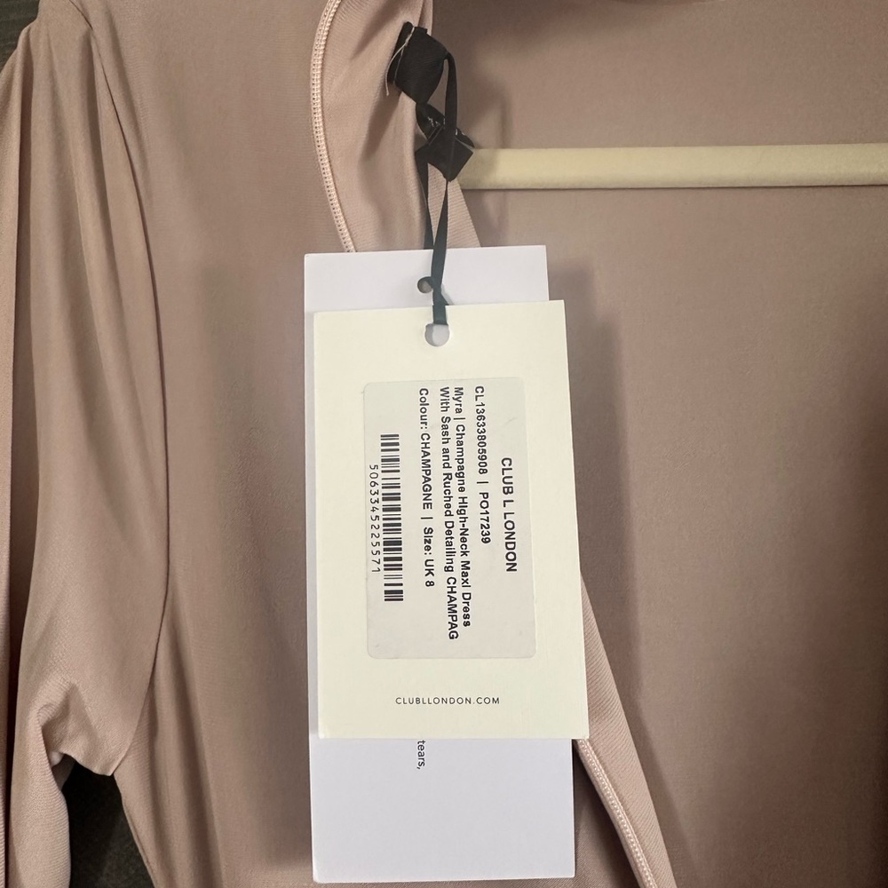 Club L London Cream Long Sleeve Maxi Dress - Picture 6 of 6